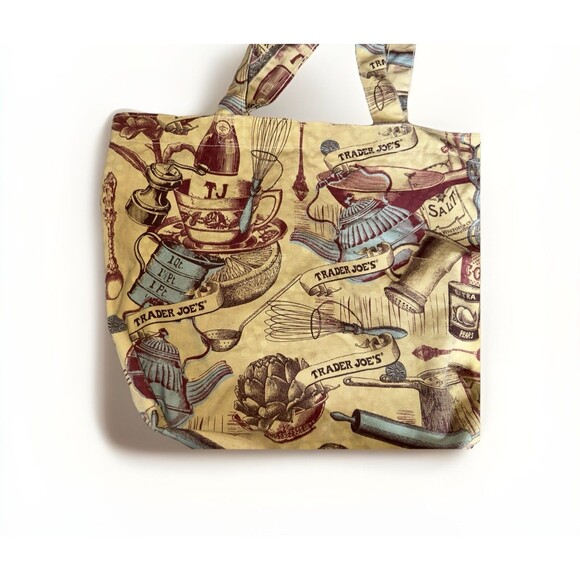 Trader Joe’s Reusable Canvas Tote Kitchen Grocery Boston Motifs - Picture 4 of 11